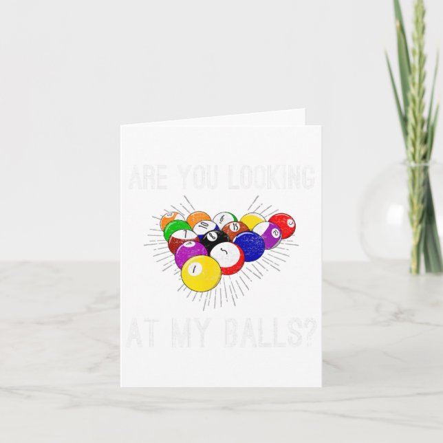 Tarjeta Divertido eslogan de billar sarcástico mirando a M (Anverso)