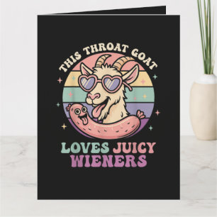Tarjeta Divertido Esta Cabra de Garganta Ama Wieners Jugos