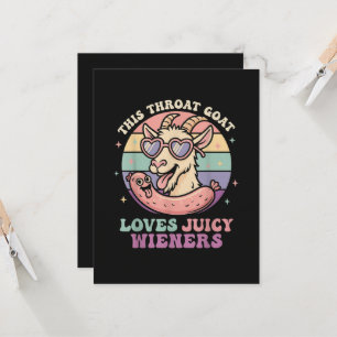 Tarjeta Divertido Esta Cabra de Garganta Ama Wieners Jugos