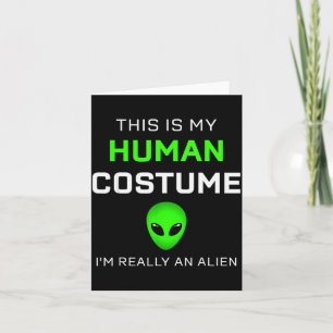 Tarjeta Divertido Este Es Mi Disfraz De Humano Para Hallow