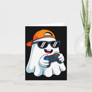 Tarjeta Divertido Fantasma Jugando Videojuego Halloween Ga