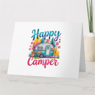 Tarjeta Divertido Feliz Campista Ropa de Camping Remolque 