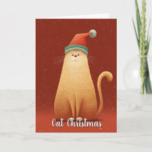 Tarjeta Divertido Feliz Cumpleaños Gato Naranja Divertido 