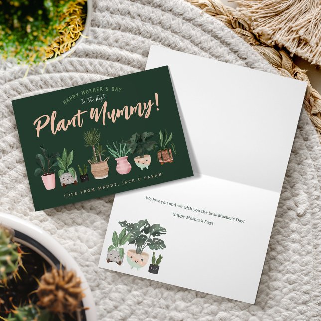 Tarjeta Divertido Feliz Día de la Madre a la mejor mamá de (Fun Happy Mother's Day to the best Plant Mummy Card)