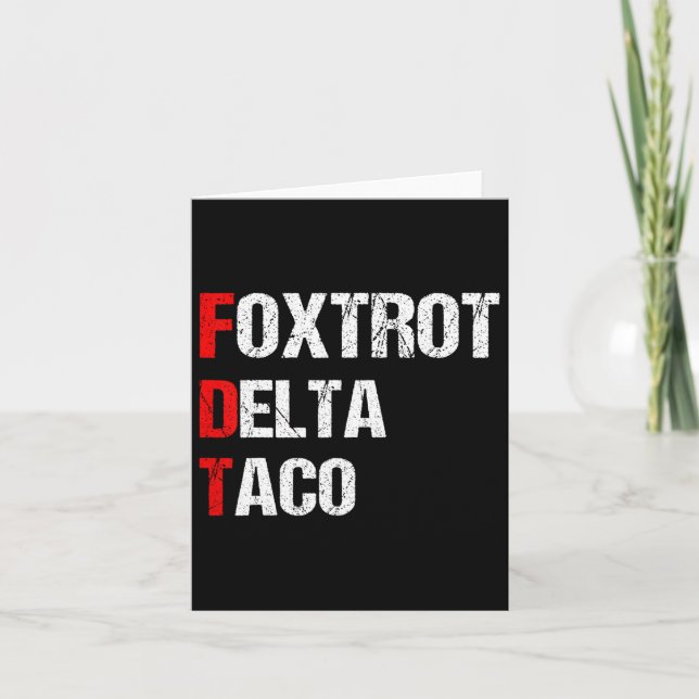 Tarjeta Divertido Foxtrot Delta Taco11 (Anverso)