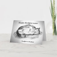 Divertido gato dormido frente al personalizable in