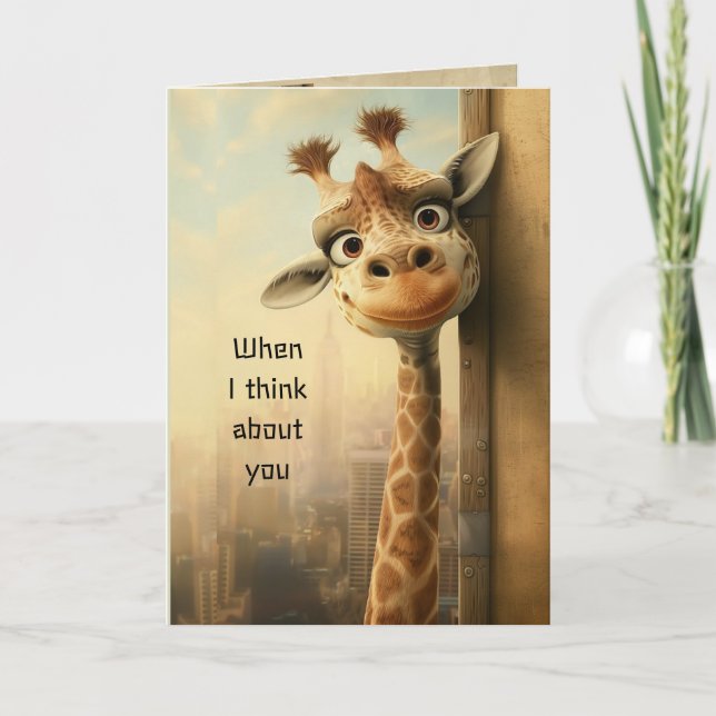 Tarjeta Divertido Giraffe Animal ama el humor (Anverso)