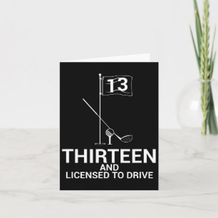 Tarjeta Divertido golf de adolescente golfer 13 cumpleaños