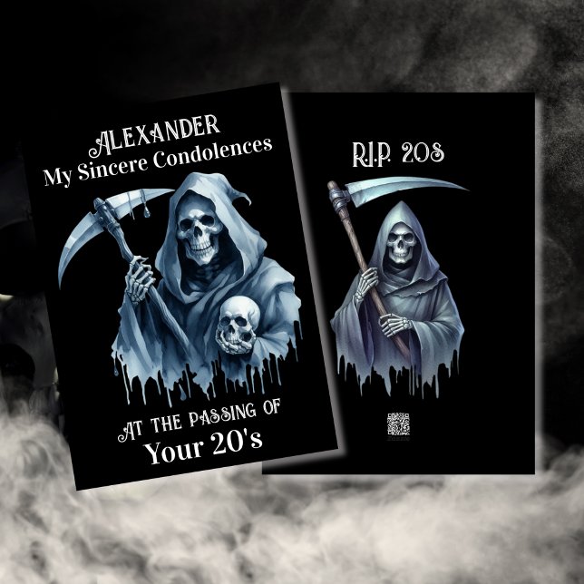 Tarjeta Divertido Grim Reaper 30 cumpleaños para él (Subido por el creador)