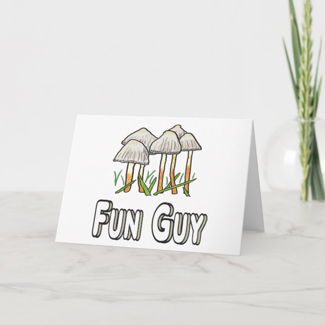 Tarjeta Divertido Guy Funny Mushroom Pun (Anverso)