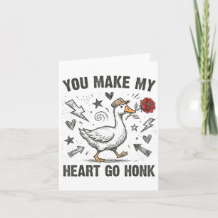 Tarjeta Divertido, haces que mi corazón haga Honk Ganso To