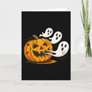 Tarjeta Divertido Halloween Calabaza Linda Espeluznante Ju