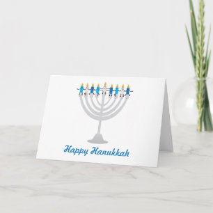 Tarjeta Divertido Hanukkah menorah y velas