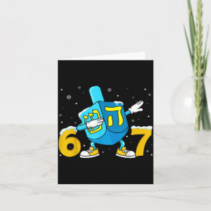 Tarjeta Divertido Hanukkah Seis Siete Chanukah Dreidel Dab