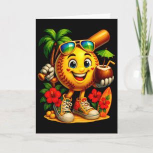 Tarjeta Divertido Hawaii Softll Ll hawaiano Tropical Veran