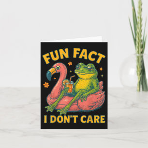 Tarjeta Divertido hecho, no me importa la rana Flamingo Sa