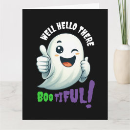 Tarjeta ¡Divertido Hey Boo-tiful! Fantasma de viento suave