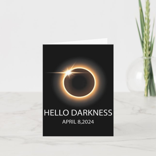 Tarjeta Divertido Hola Oscuridad Eclipse Solar Abril (Anverso)