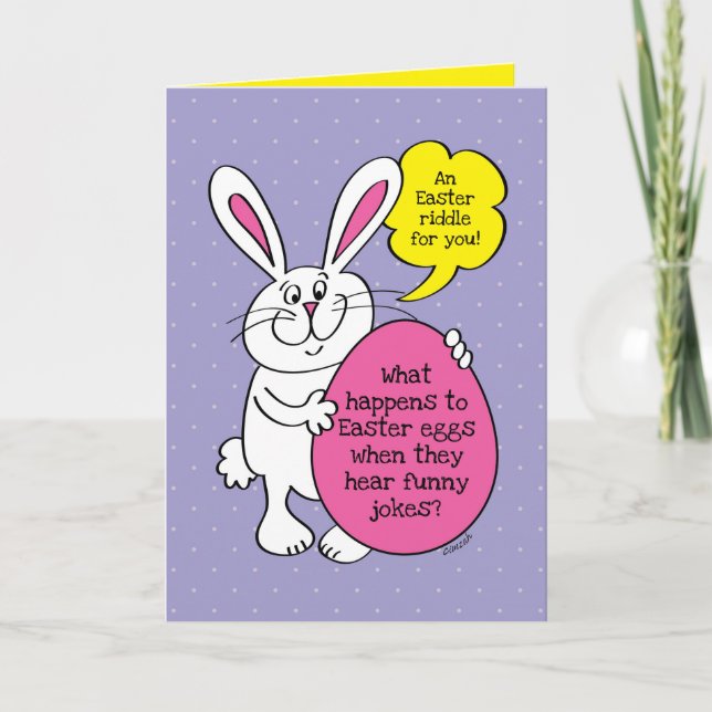 Tarjeta Divertido huevo de pascua para niños (Anverso)