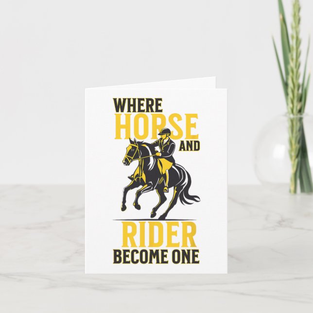 Tarjeta Divertido inglés que monta ecuestre dice deporte d (Anverso)