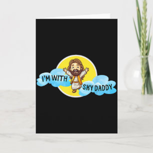 Tarjeta Divertido Jesús Cristo Estoy Con Papá Sky Diseño H
