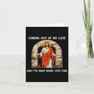 Tarjeta Divertido Jesús De Pascua Saliendo De Mi Cueva Ret