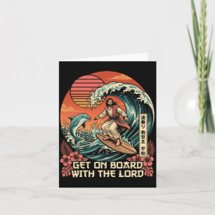 Tarjeta Divertido Jesús Surfando Sube a Bordo Con el Señor