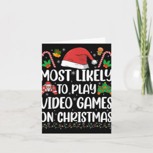 Tarjeta Divertido jugador de Navidad probablemente juegue