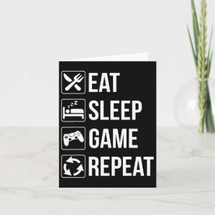 Tarjeta Divertido Jugar Dormir Juego Repetir Para Amantes