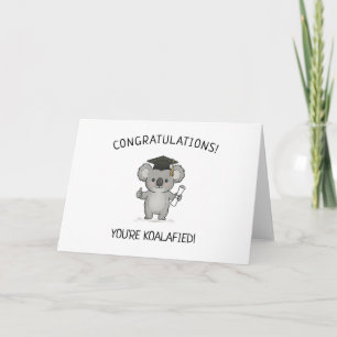 Tarjeta Divertido Koala Graduación Juego de Palabras Felic