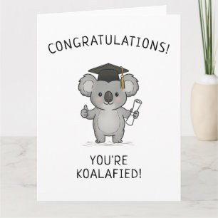Tarjeta Divertido Koala Graduación Juego de Palabras Felic