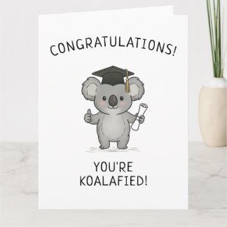 Tarjeta Divertido Koala Graduación Juego de Palabras Felic