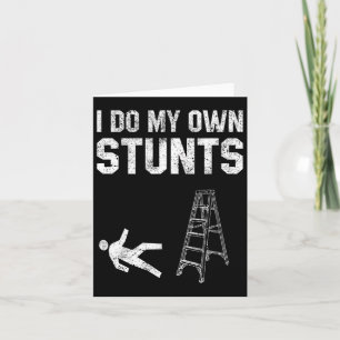 Tarjeta Divertido Ladder Fall Regalo Hueso Roto Mano Bien 