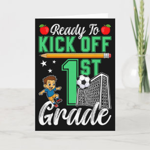 Tarjeta Divertido listo para patear fútbol de 1er grado Ck