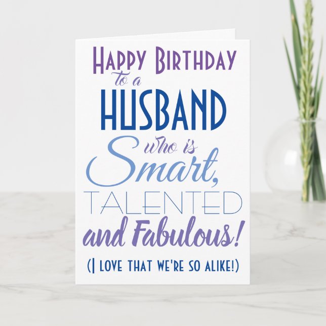 Tarjeta Divertido marido feliz cumpleaños (Anverso)