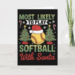 Tarjeta Divertido Más Probable De Jugar Softll Con Santa C