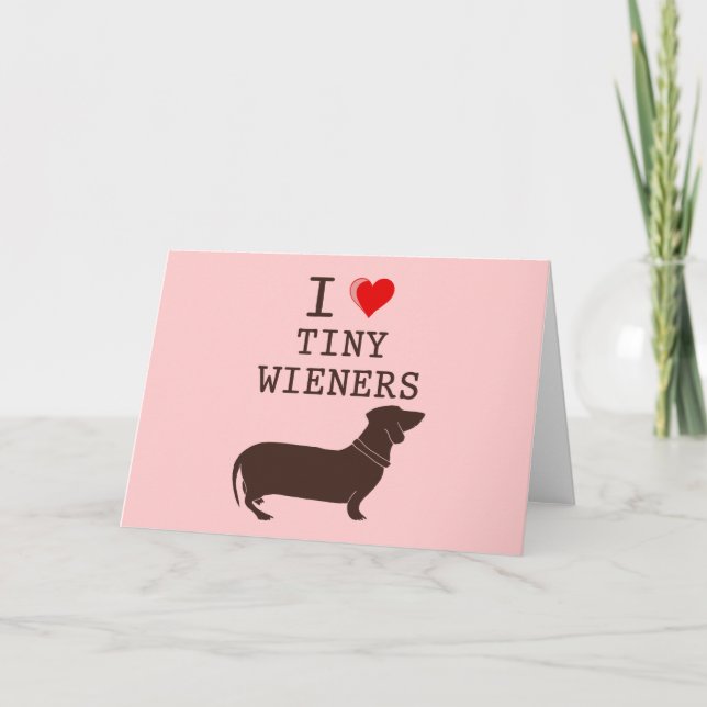 Tarjeta Divertido me encanta el pequeño Wiener Dachshund (Anverso)