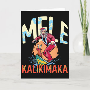 Tarjeta Divertido Mele Kalikimaka Navidad Hawaiana Surf S