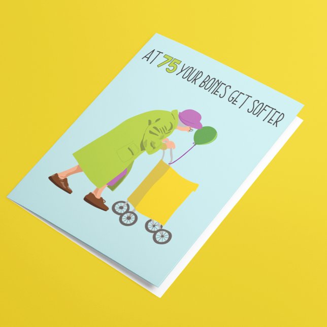 Tarjeta Divertido mensaje 75º cumpleaños (Subido por el creador)