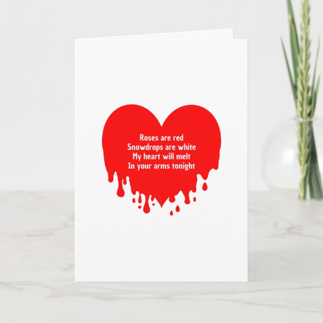 Tarjeta Divertido mensaje Personalizado del corazón fundid (Anverso)