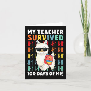 Tarjeta Divertido, mi profesor sobrevivió a 100 días de mí