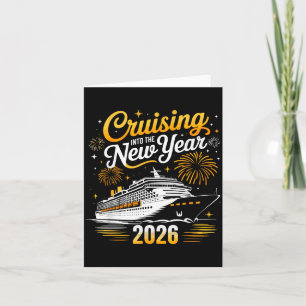 Tarjeta Divertido Navegando Hacia 2026 Año Nuevo Familia C