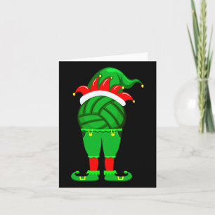 Tarjeta Divertido Navidades de Elf de voleibol en familia 