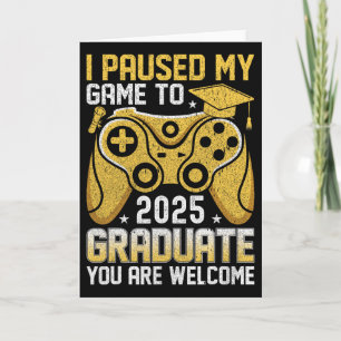 Tarjeta Divertido nerd pausé mi juego para graduarme Juego