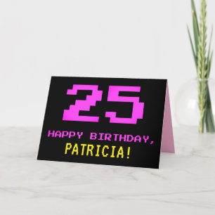 Tarjeta Divertido, Nerdy, Geeky, Rosa, Estilo de 8-bit 25