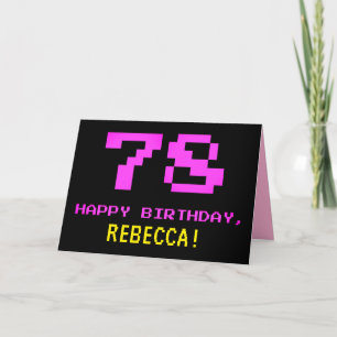 Tarjeta Divertido, Nerdy, Geeky, Rosa, Estilo de 8 bits 78
