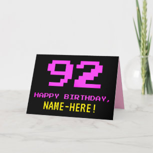 Tarjeta Divertido, Nerdy, Geeky, Rosa, Estilo de 8 bits 92