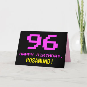 Tarjeta Divertido, Nerdy, Geeky, Rosa, Estilo de 8 bits 96