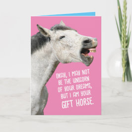 Tarjeta Divertido, no te mires un caballo de regalo en la 