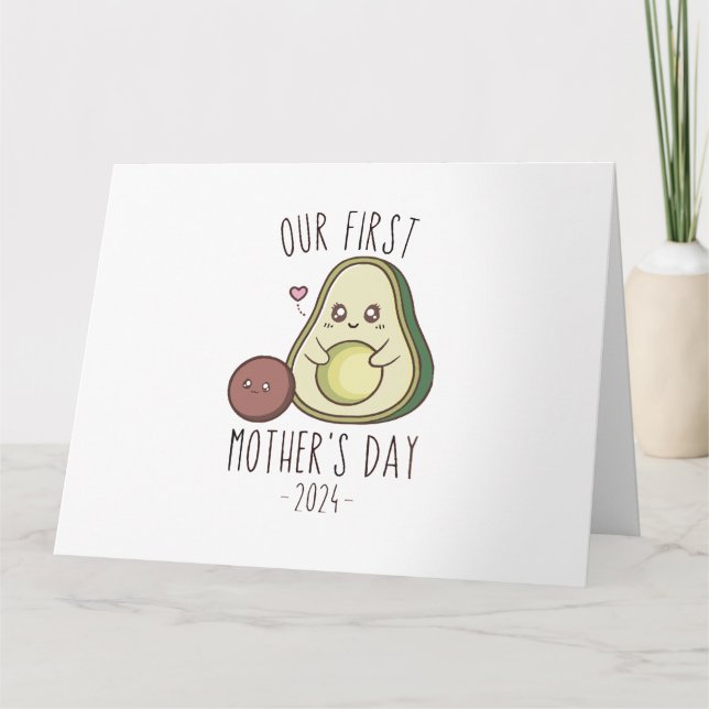Tarjeta Divertido nuestro primer día de la madre  (Anverso)